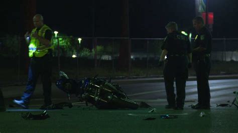 Motorcyclist dead after crash at busy intersection